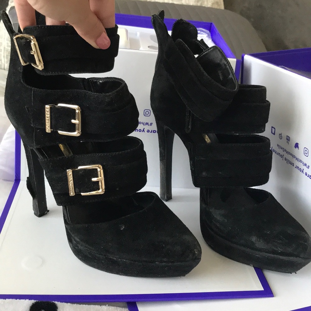 Bcbgeneration Black Suede Boot Heels - image 1